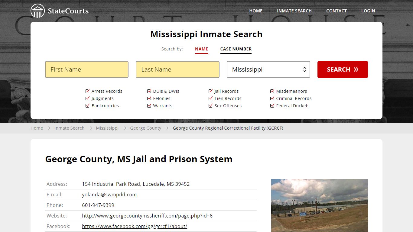 George County Regional Correctional Facility (GCRCF) Inmate Records ...